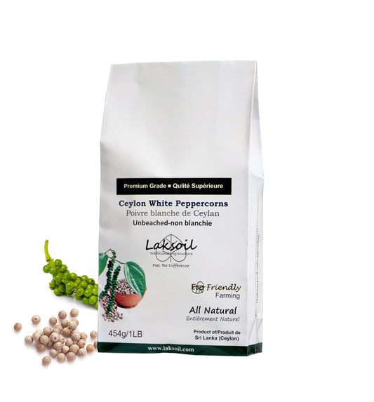 Pure Ceylon White Peppercorns from Eco-friendly Farming