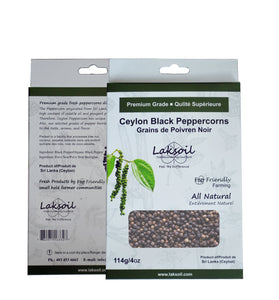Pure Ceylon Black Peppercorns 1/4 LB (4oz)/ 114g - laksoiltraders