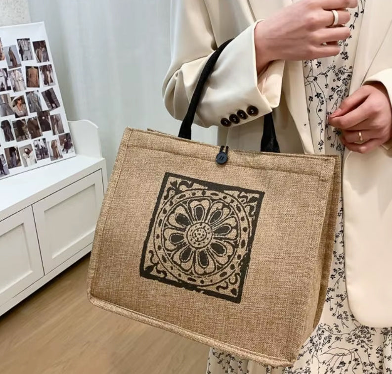 Linen Women Shoulder/Carry on  Bag - laksoiltraders