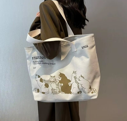 Canvas Women Shoulder one side printered Bag