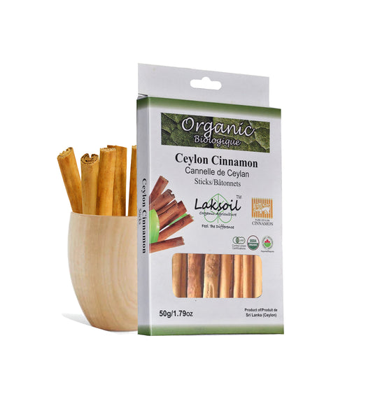 Certified ORGANIC ALBA/C-5 Special Ceylon Cinnamon Sticks 50g/1.79oz - laksoiltraders