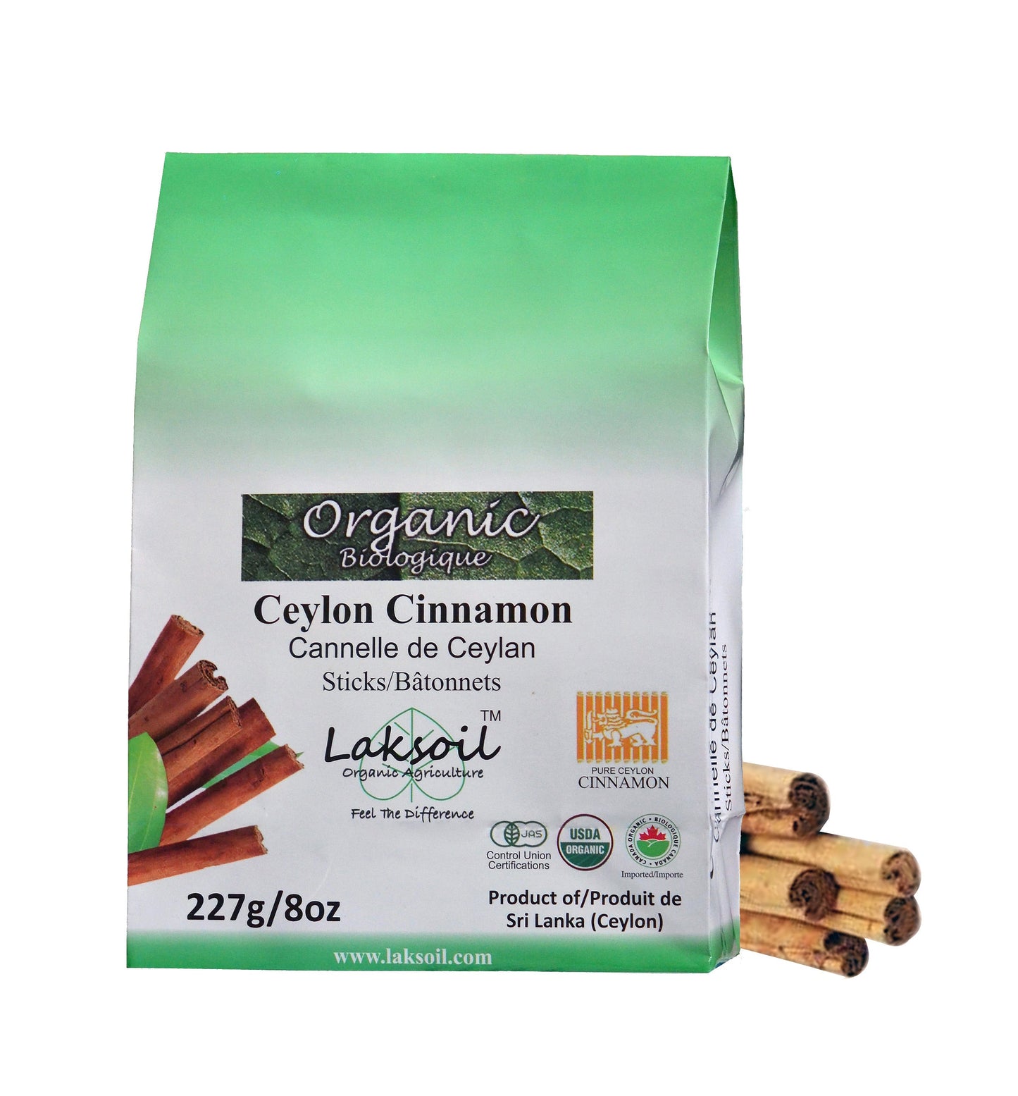 Certified ORGANIC C-5 Ceylon Cinnamon Sticks 2.72Kg/6LB (12 Packs of 227g) - laksoiltraders