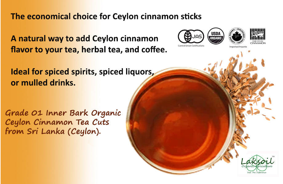 Certified ORGANIC  Ceylon Cinnamon Chips