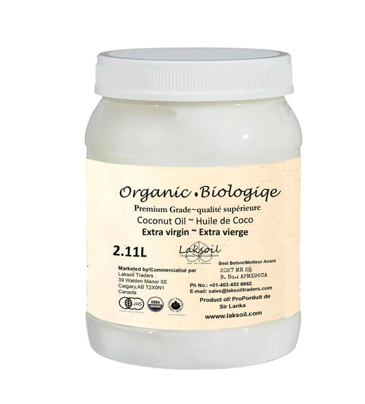 Organic Ceylon Coconut  Extra Virgin Oil-6 packs of 2.11L/1.932Kg ( 12.66L)