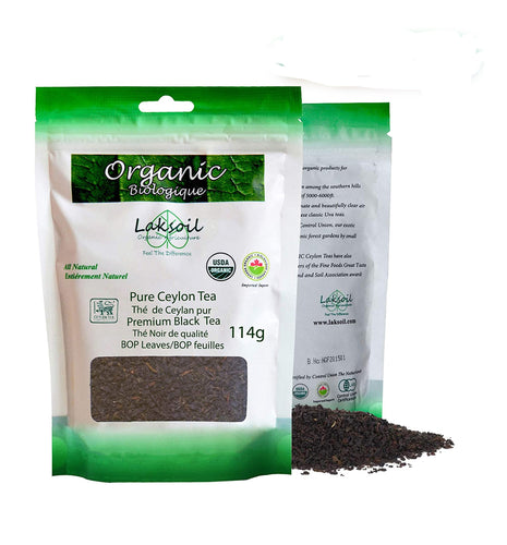 Certified Organic 10LB/4.56Kg Pure Ceylon Black Tea BOP/BOPF Loose Tea (40 Packs of 114g) - laksoiltraders