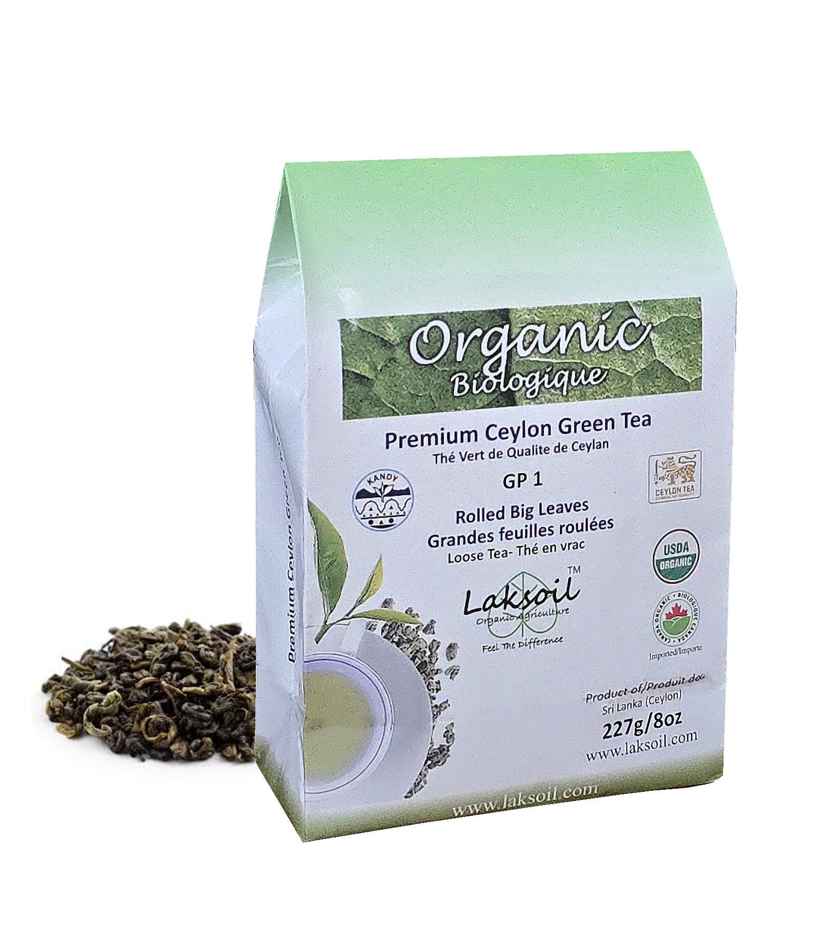 Certified Organic Pure Ceylon KANDY GP1 Green Tea (Rolled big leaves/G ...
