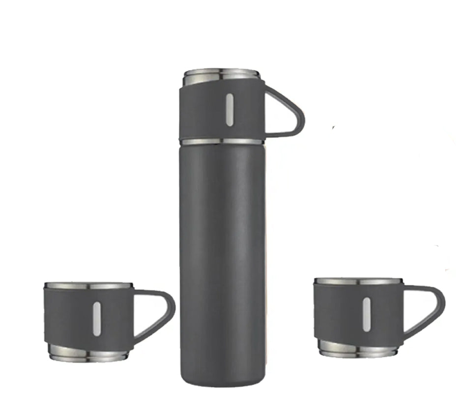 Vacuum thermos 304 Stainless Steel three-cup 500ml Flask for cool or Hot  liquiors