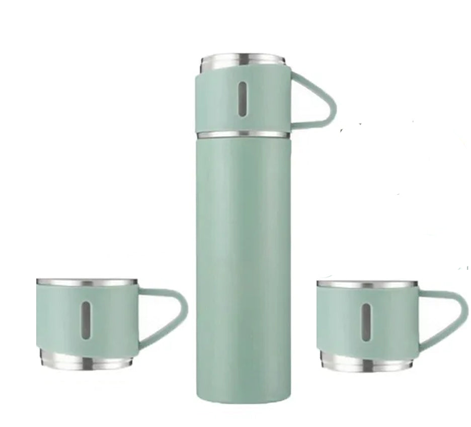 Vacuum thermos 304 Stainless Steel three-cup 500ml Flask for cool or Hot  liquiors