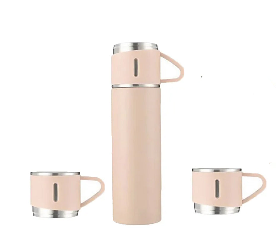 Vacuum thermos 304 Stainless Steel three-cup 500ml Flask for cool or Hot  liquiors