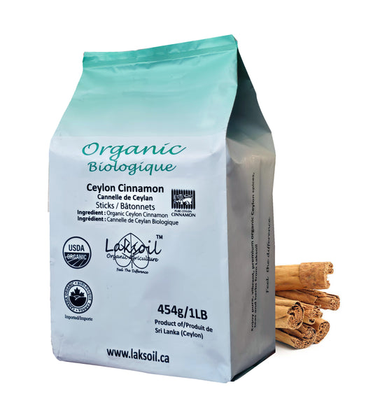 Certified ORGANIC C-5  454g/1LB Ceylon Cinnamon Sticks