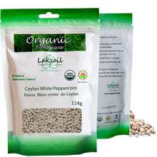 Load image into Gallery viewer, Certified ORGANIC Pure Ceylon White Peppercorns Unbleached Premium (Small Size Packs)
