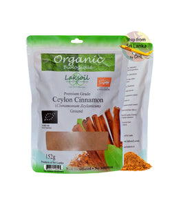 Certified ORGANIC Ceylon Cinnamon Powder 1.368g/3LB (9 packs of 152g) - laksoiltraders