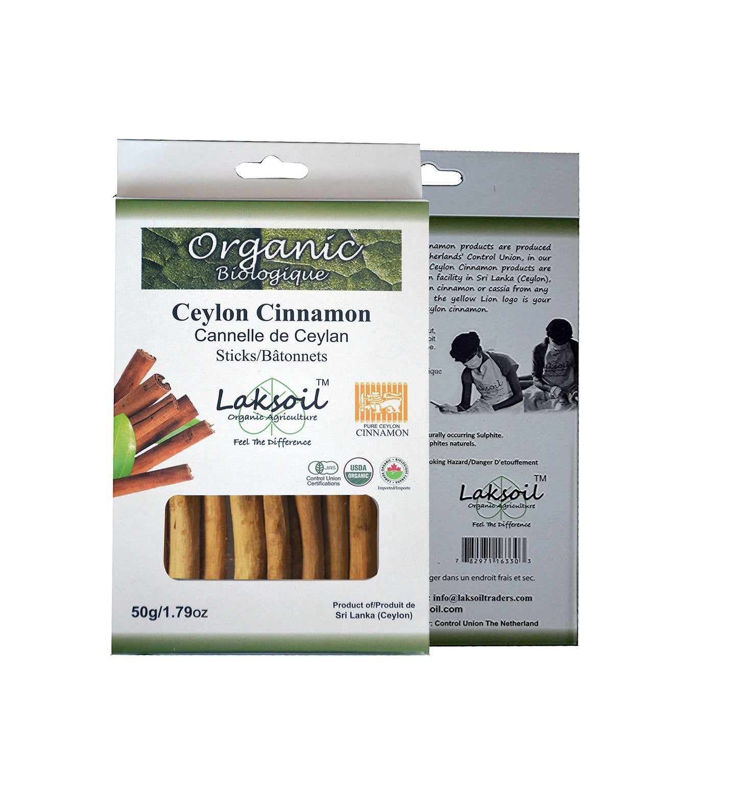 Certified ORGANIC C-5 Ceylon Cinnamon Sticks 50g/1.79oz - laksoiltraders