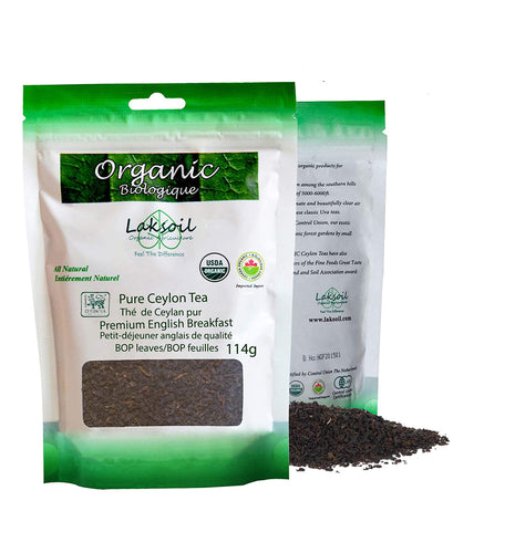 Certified Organic 10LB/4.56Kg Pure Ceylon English Breakfast Black Tea BOP/BOPF Loose Tea (40 Packs of 114g) - laksoiltraders