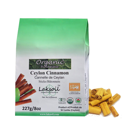 Certified ORGANIC Ceylon Cinnamon Sticks C-5 SELECT Multi-Cut  2.27Kg/5LB (8Packs of 227g)