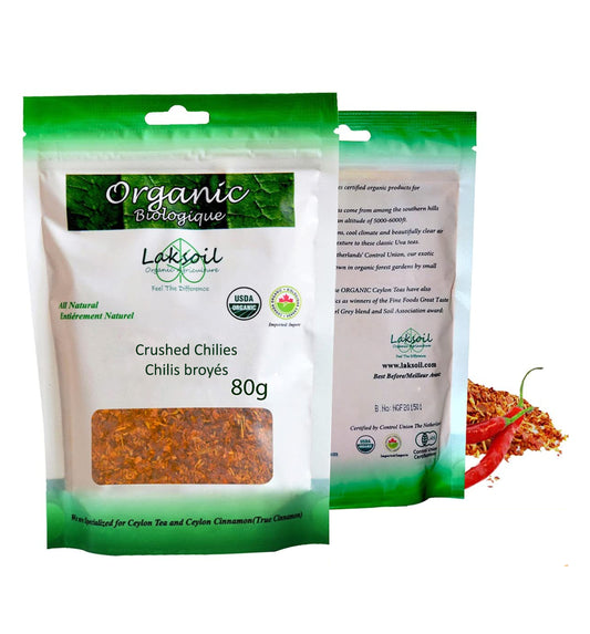 Certified ORGANIC Ceylon Crushed Chili 2.86oz/80g - laksoiltraders