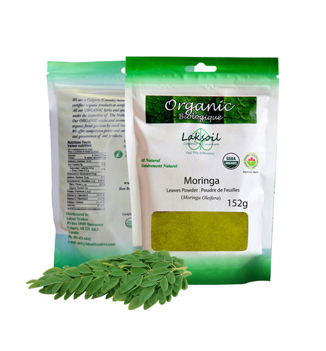 Certified ORGANIC Moringa Powder 1.36Kg/3LB (9 packs of 152g) - laksoiltraders